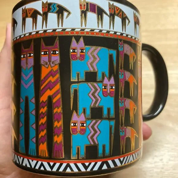 Laurel Burch Egypticats Vintage Cat Mug 14 oz 1990 - Picture 4 of 9